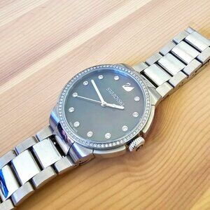Swarovski Silver Black Watch